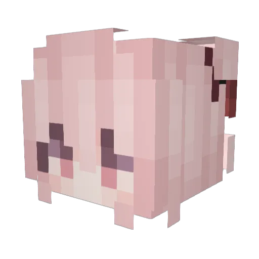 elelen Minecraft avatar head, 3D render