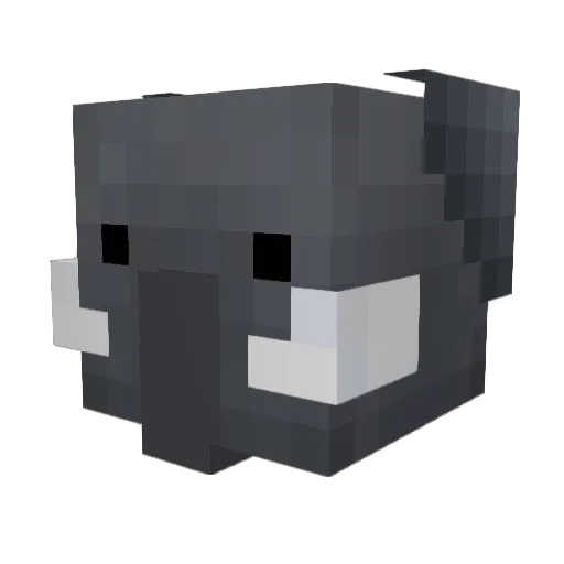 elephantasteroid Minecraft avatar head, 3D render