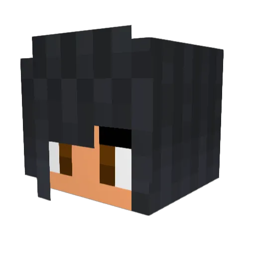 elephantless Minecraft avatar head, 3D render