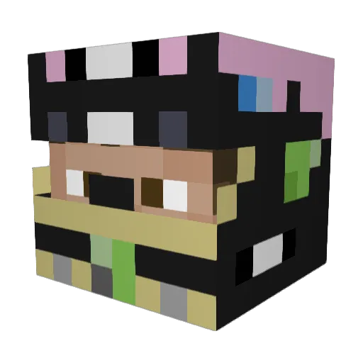 elfinko Minecraft avatar head, 3D render