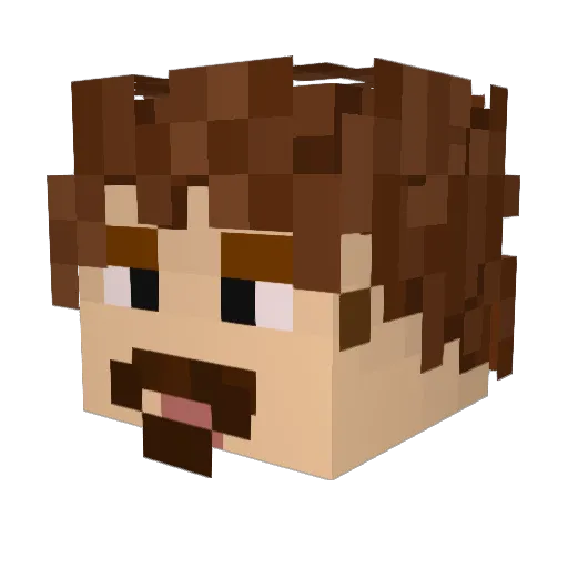 elhachisero Minecraft avatar head, 3D render