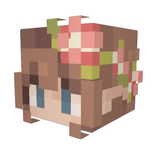 eliwaowo Minecraft avatar head, 3D render