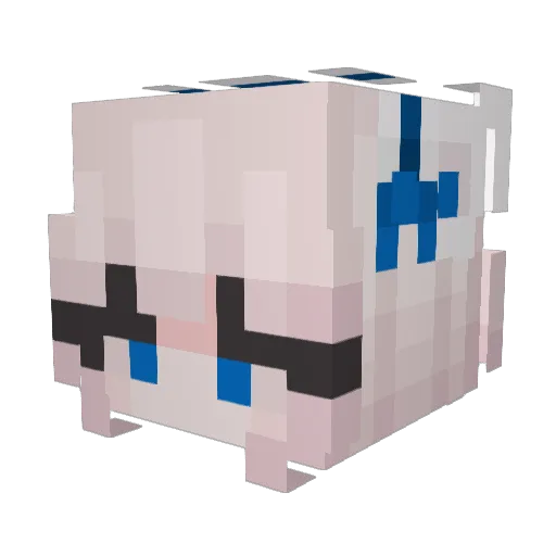 ella Minecraft avatar head, 3D render
