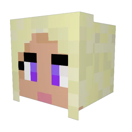 ellaXbella Minecraft avatar head, 3D render