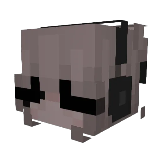 ellaix Minecraft avatar head, 3D render