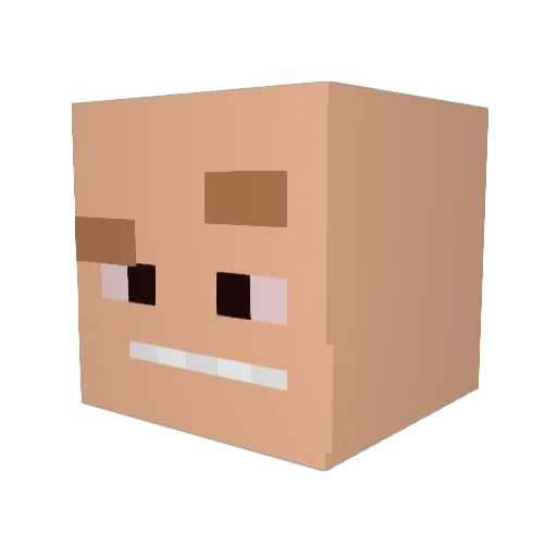 elleiaio Minecraft avatar head, 3D render