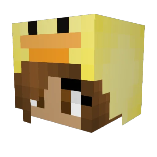 ellen10 Minecraft avatar head, 3D render