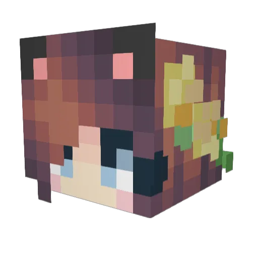 ellorey Minecraft avatar head, 3D render