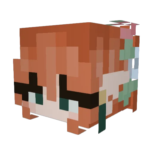 ellowenn Minecraft avatar head, 3D render