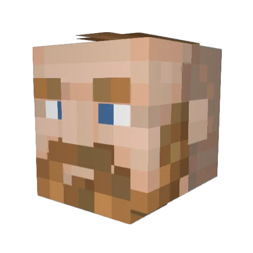 elluvo Minecraft avatar head, 3D render