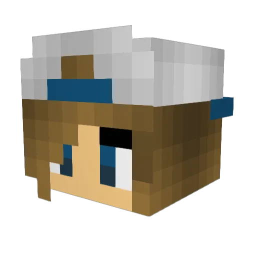 ellyangel Minecraft avatar head, 3D render