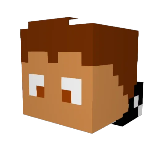 elmbom Minecraft avatar head, 3D render