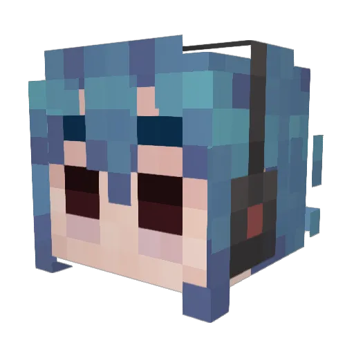 elmorricone Minecraft avatar head, 3D render