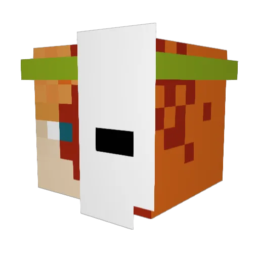 elnk Minecraft avatar head, 3D render
