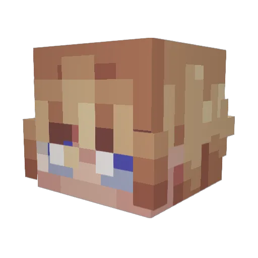 elocate Minecraft avatar head, 3D render