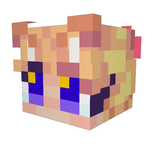 elodiedottxt Minecraft avatar head, 3D render