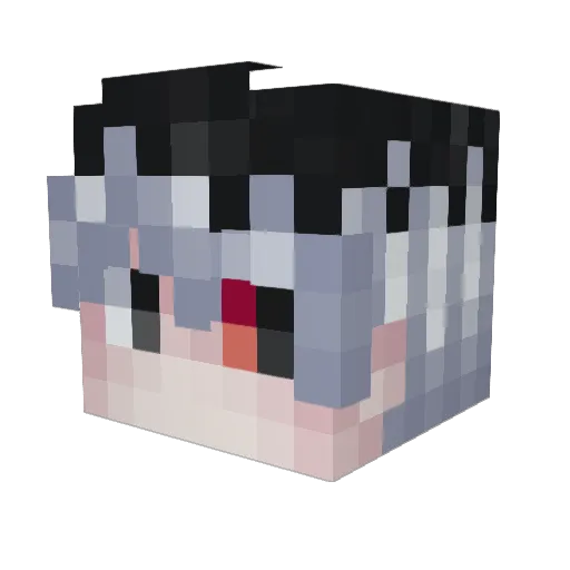 eloxl Minecraft avatar head, 3D render