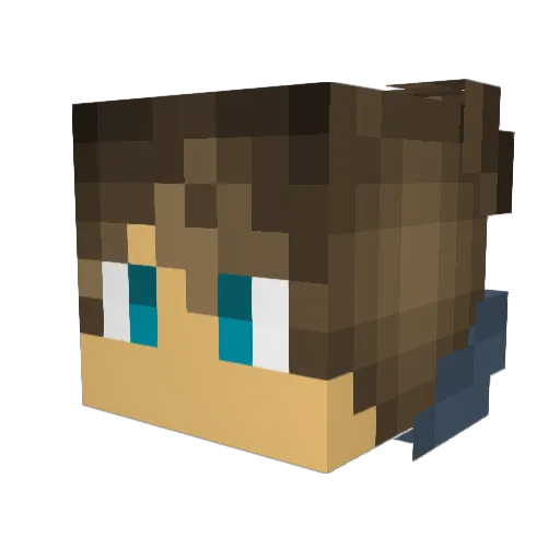 elpast Minecraft avatar head, 3D render