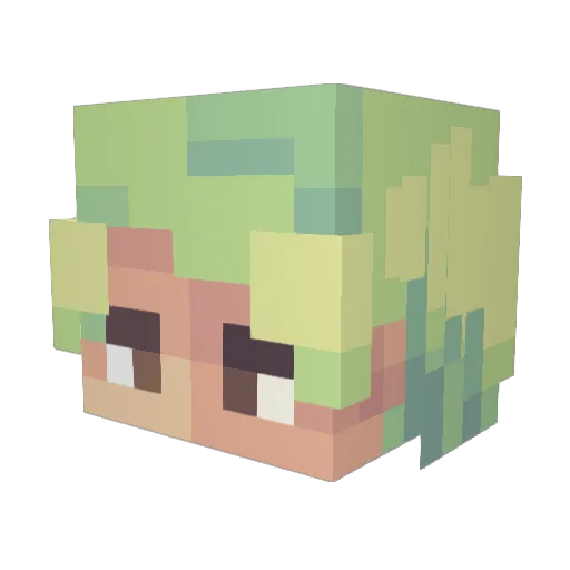 elvinnivle Minecraft avatar head, 3D render
