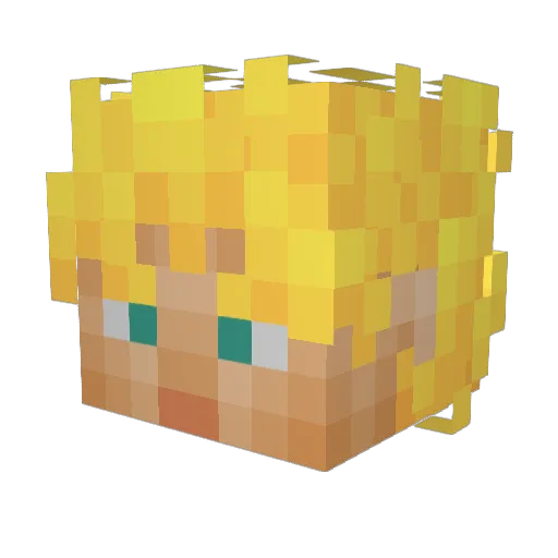 elxuso Minecraft avatar head, 3D render