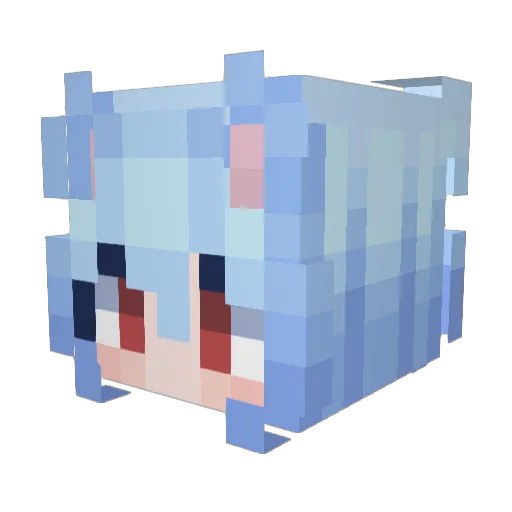 elysiiaaa_ Minecraft avatar head, 3D render
