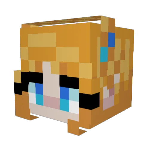 em022004 Minecraft avatar head, 3D render