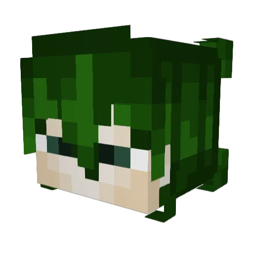 em1o Minecraft avatar head, 3D render