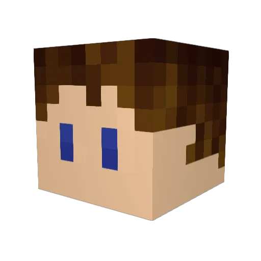 emMVeess Minecraft avatar head, 3D render