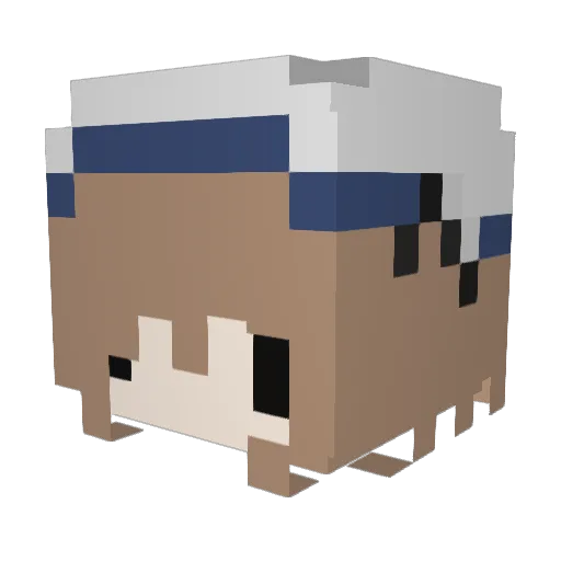 emah Minecraft avatar head, 3D render