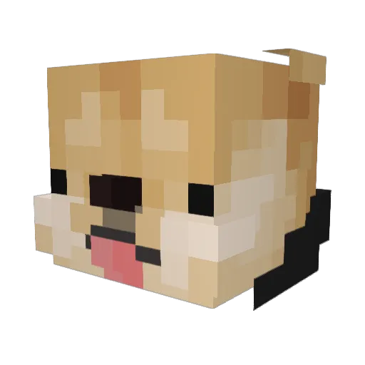 embryoga Minecraft avatar head, 3D render