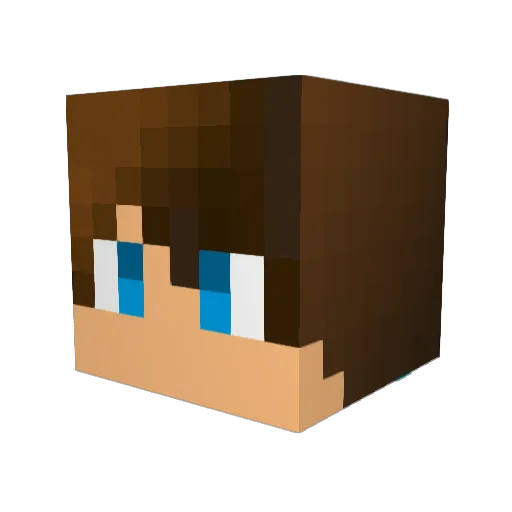 emc2le Minecraft avatar head, 3D render