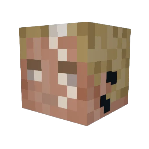 emeldiir Minecraft avatar head, 3D render