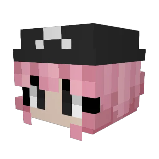 emeow Minecraft avatar head, 3D render