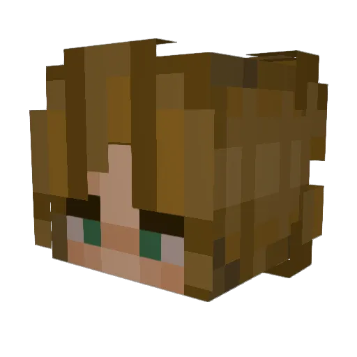 emeraldvictoria Minecraft avatar head, 3D render