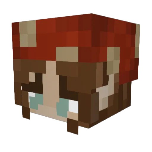 emeryinred Minecraft avatar head, 3D render