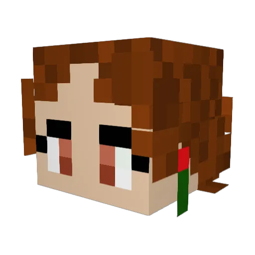 emi_awa Minecraft avatar head, 3D render