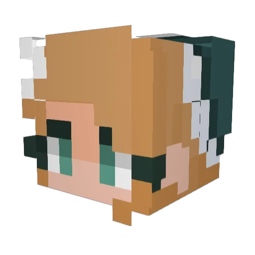 emi_leone Minecraft avatar head, 3D render