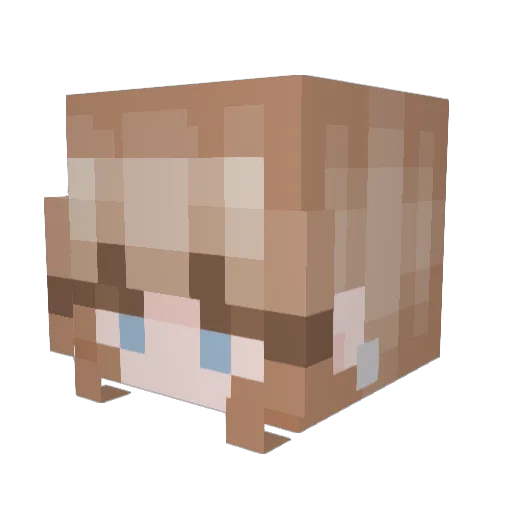 emiliqaa Minecraft avatar head, 3D render