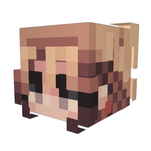 emilyss Minecraft avatar head, 3D render