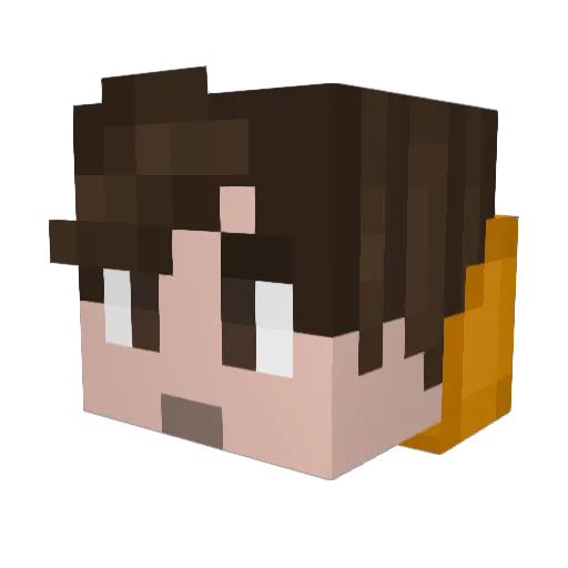 emivol_ Minecraft avatar head, 3D render