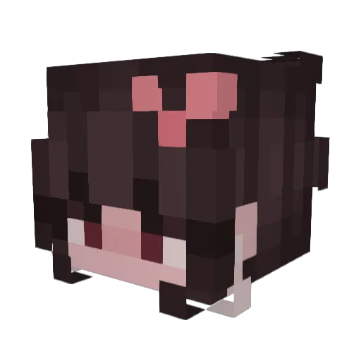 emluna Minecraft avatar head, 3D render