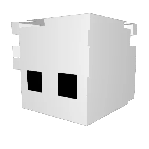 emly_exe Minecraft avatar head, 3D render