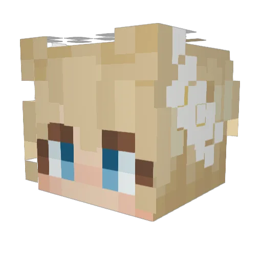 emmailler Minecraft avatar head, 3D render