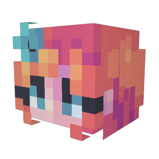 emmakemon Minecraft avatar head, 3D render