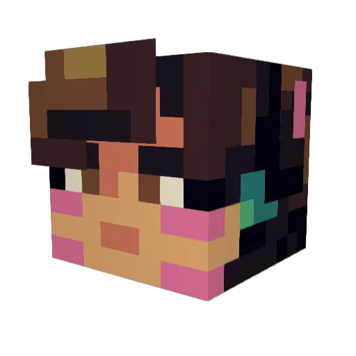 emmamamama Minecraft avatar head, 3D render