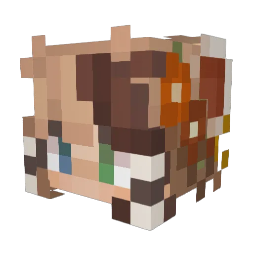 emmapipes Minecraft avatar head, 3D render