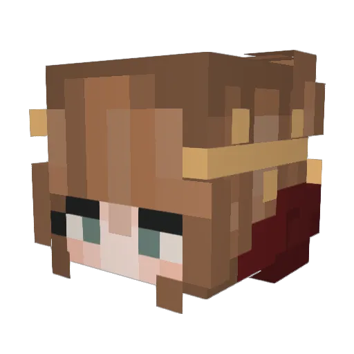 emmasini Minecraft avatar head, 3D render