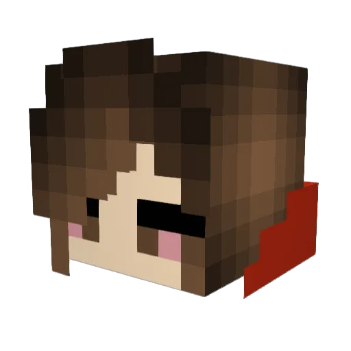 emmiesuko Minecraft avatar head, 3D render