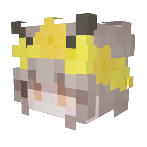 emo_lia Minecraft avatar head, 3D render