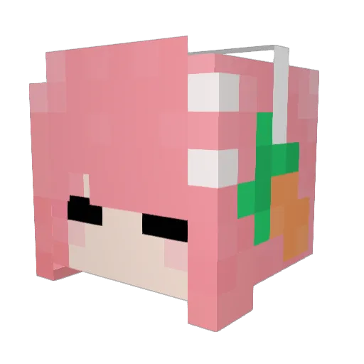 emoji_49 Minecraft avatar head, 3D render